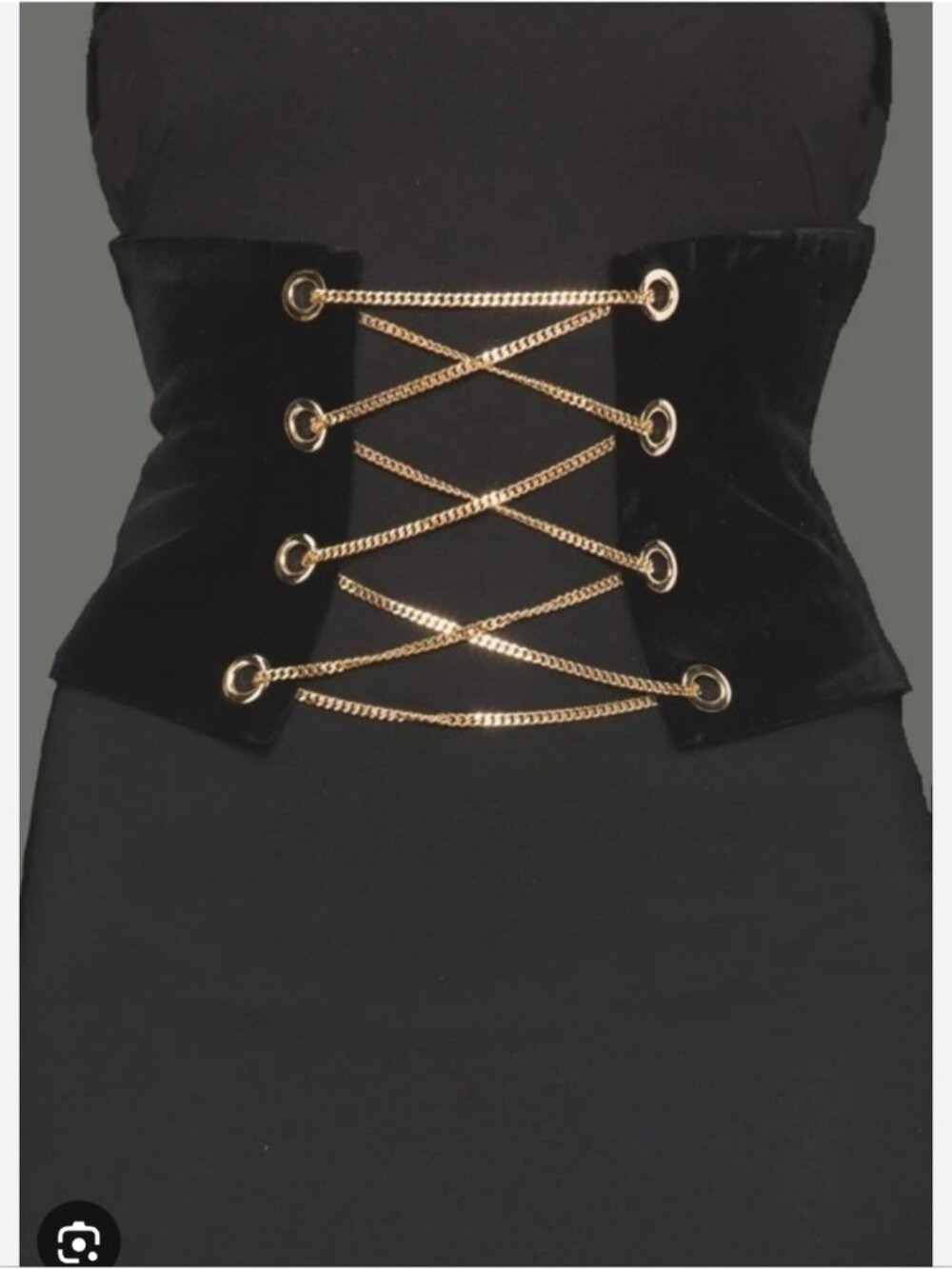 MAKERS OF DREAMS | Corset Belt Velvet Chain Zipper Brown Sz L